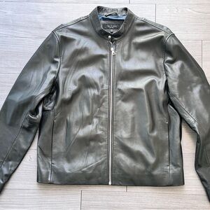 Rang and Bone Brand Men's Black Leather Jacket Large